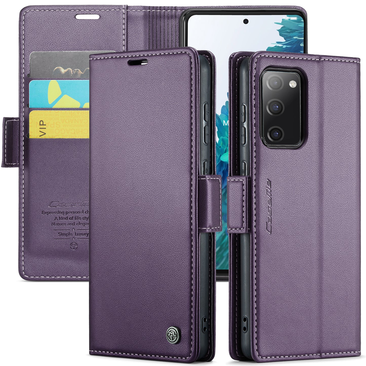 CASEME Butterfly Clasp Wallet Galaxy S20 FE Leather Case