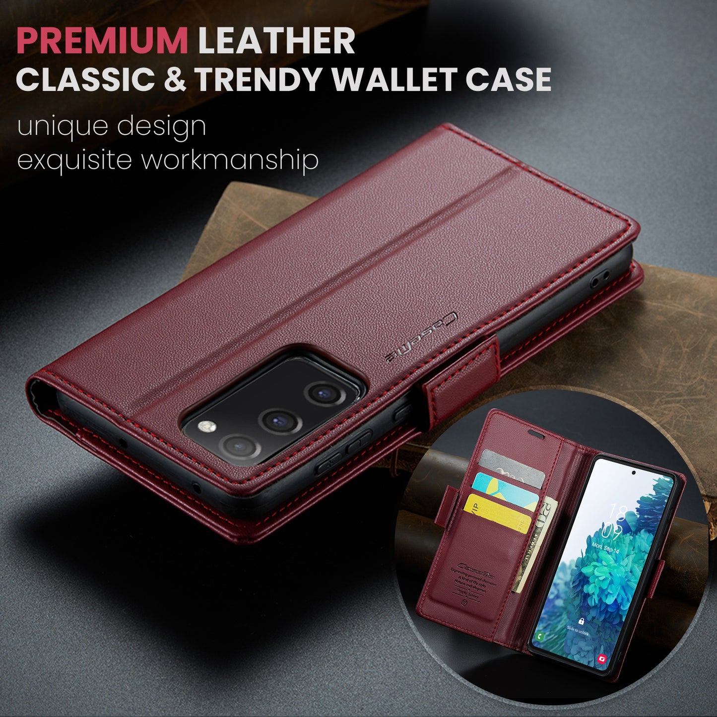 CASEME Butterfly Clasp Wallet Galaxy S20 FE Leather Case