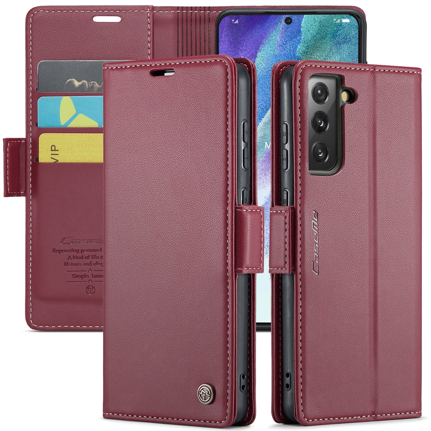 CASEME Butterfly Clasp Wallet Galaxy S21 FE Leather Case