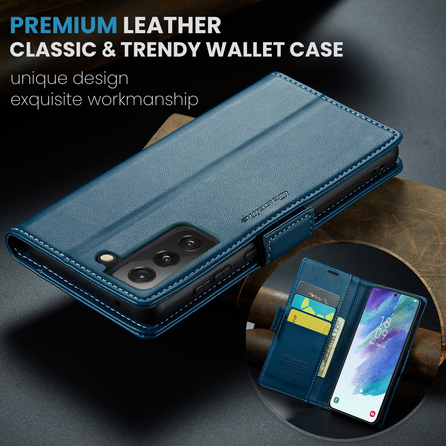 CASEME Butterfly Clasp Wallet Galaxy S21 FE Leather Case