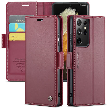 CASEME Butterfly Clasp Wallet Galaxy S21 Ultra Leather Case