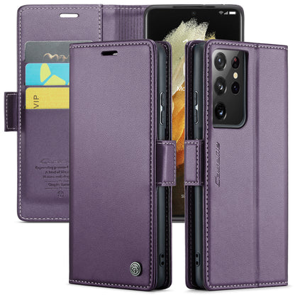 CASEME Butterfly Clasp Wallet Galaxy S21 Ultra Leather Case