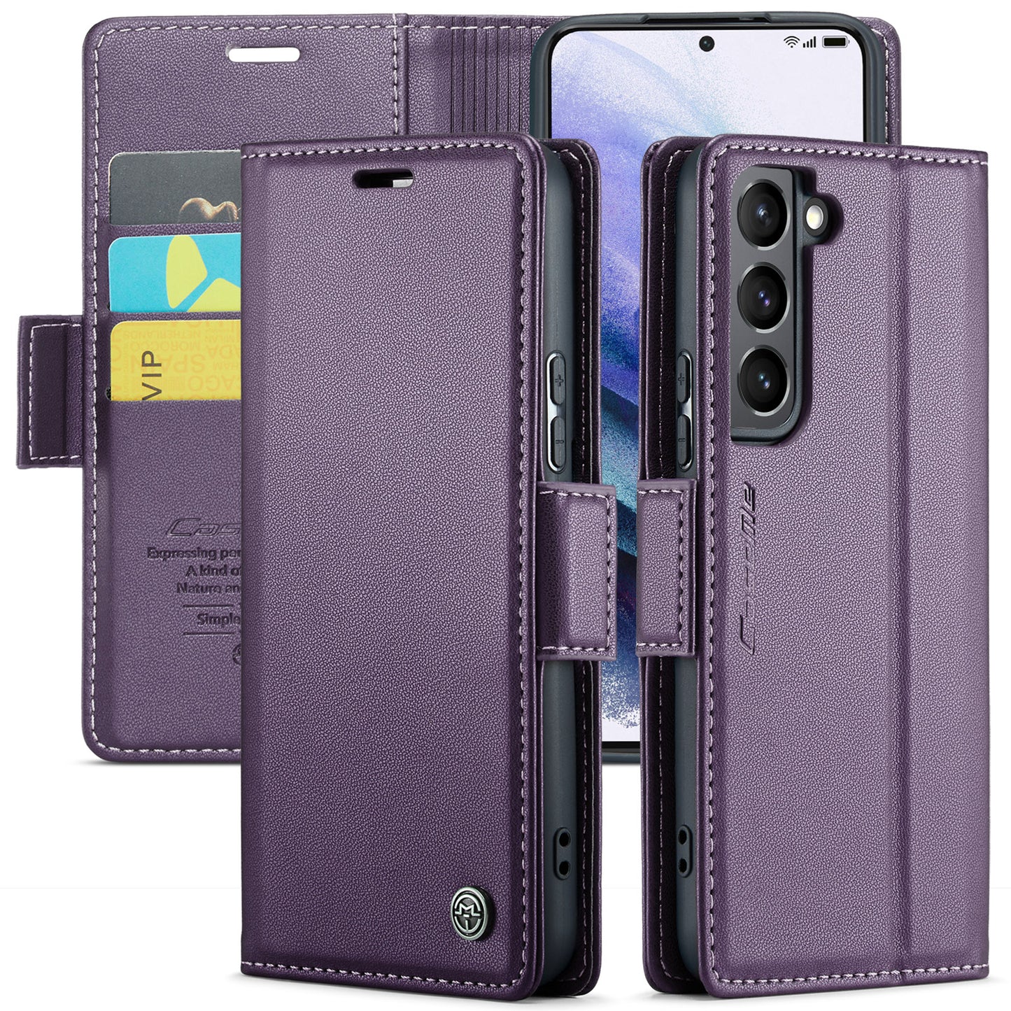 CASEME Butterfly Clasp Wallet Galaxy S21 Leather Case