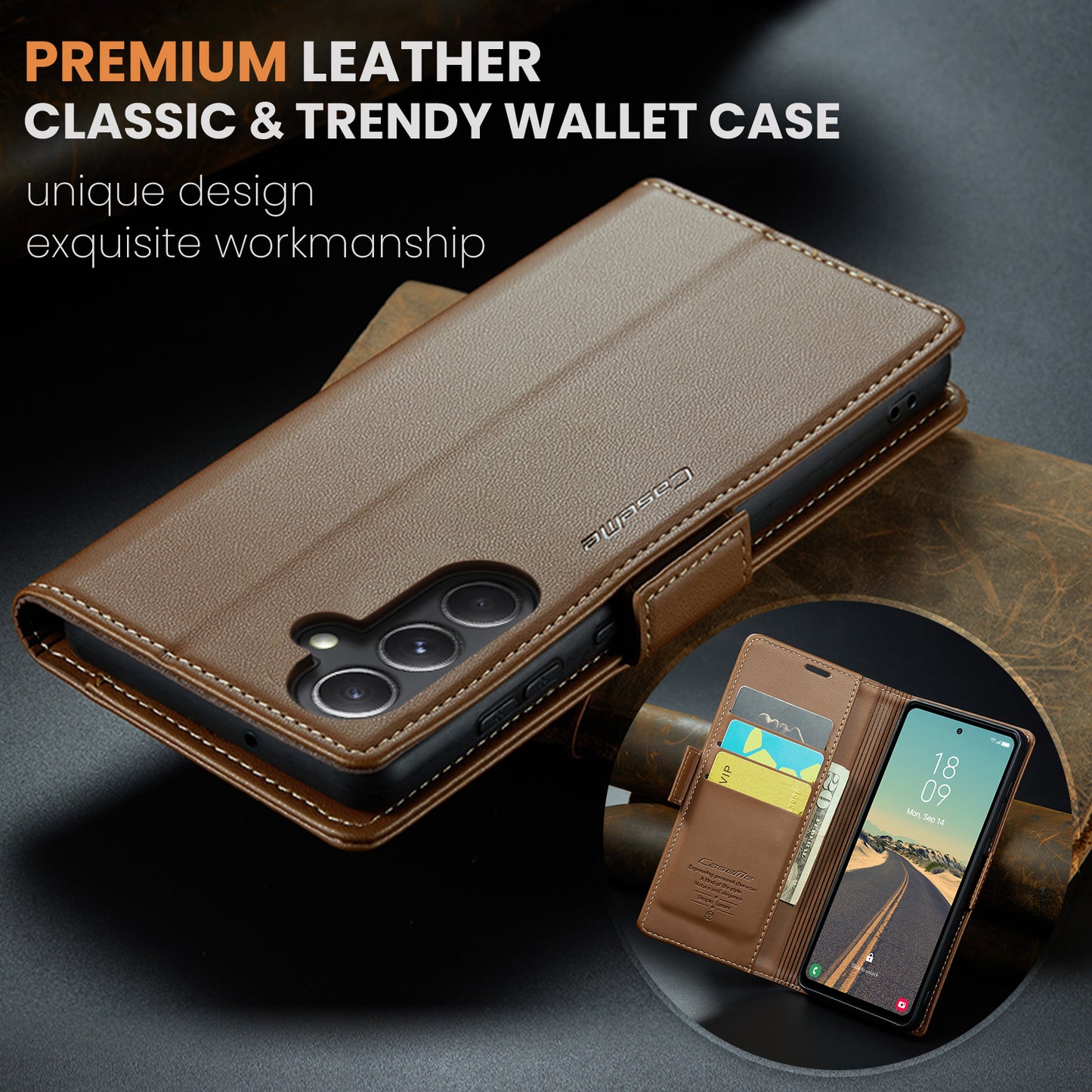 CASEME Butterfly Clasp Wallet Galaxy S23 FE Leather Case