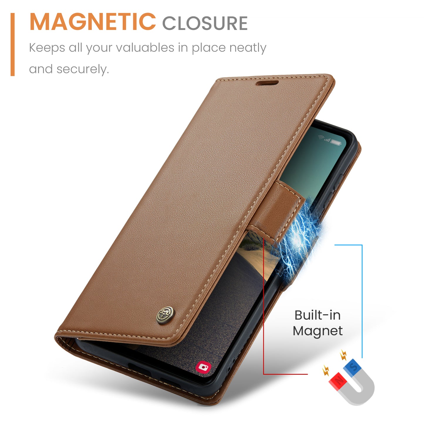 CASEME Butterfly Clasp Wallet Galaxy S23 FE Leather Case