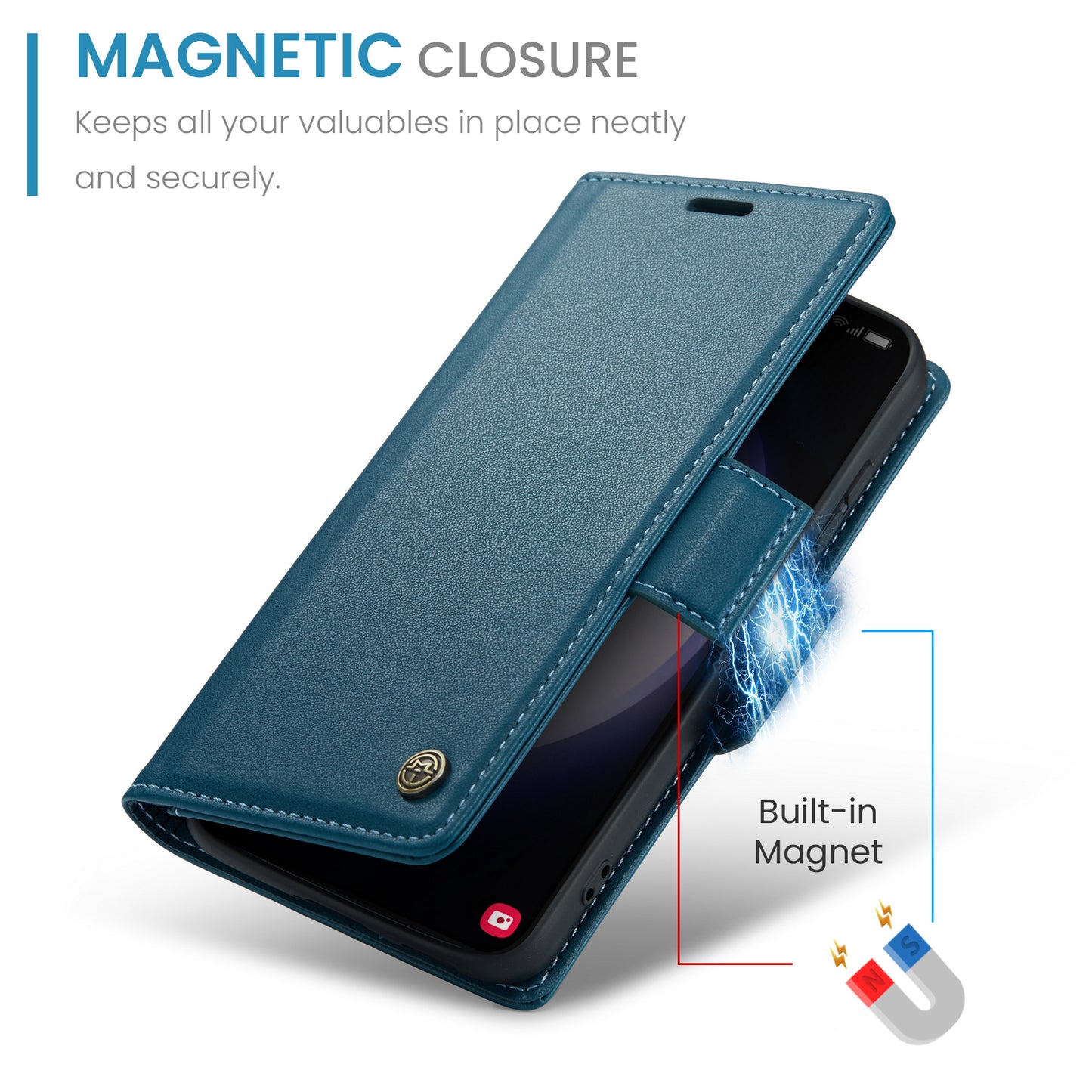 CASEME Butterfly Clasp Wallet Galaxy S23 Leather Case