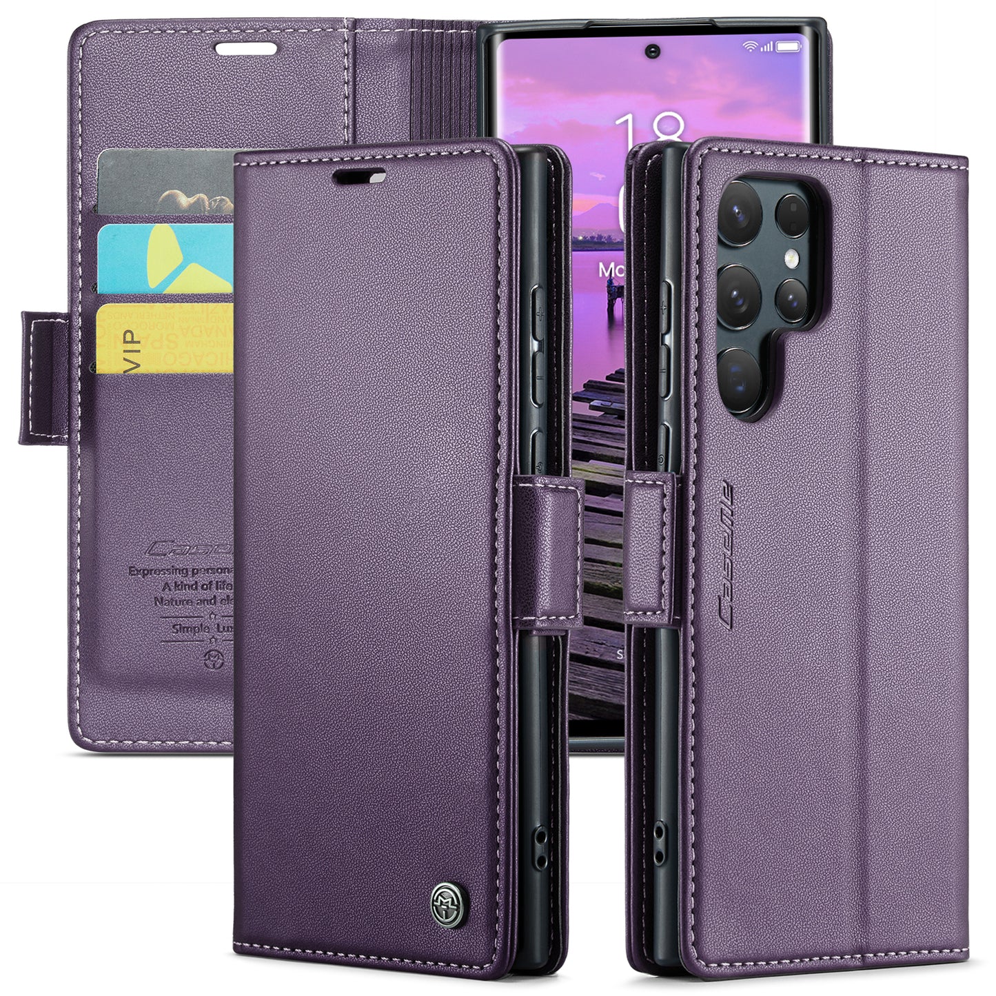 CASEME Butterfly Clasp Wallet Galaxy S24 Ultra Leather Case