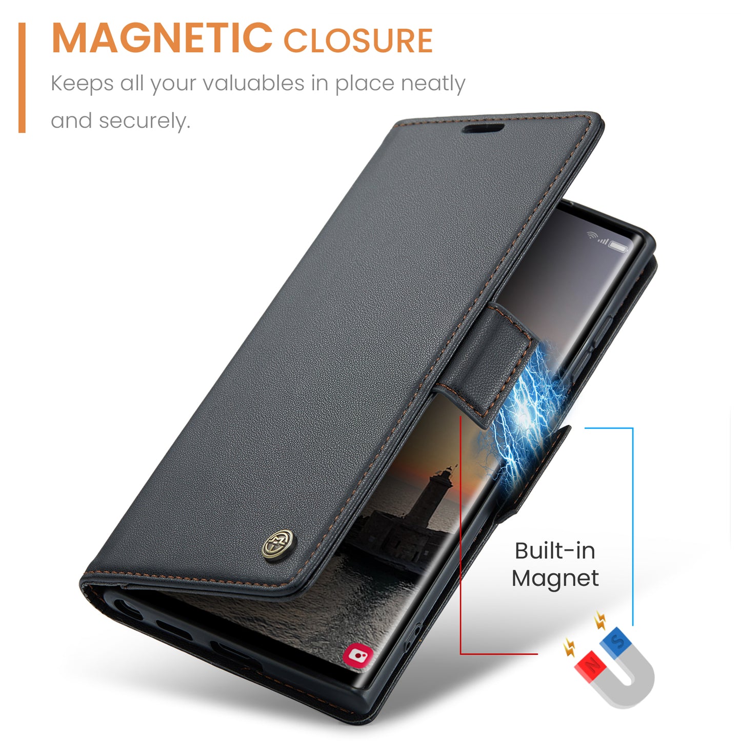 CASEME Butterfly Clasp Wallet Galaxy S24 Ultra Leather Case