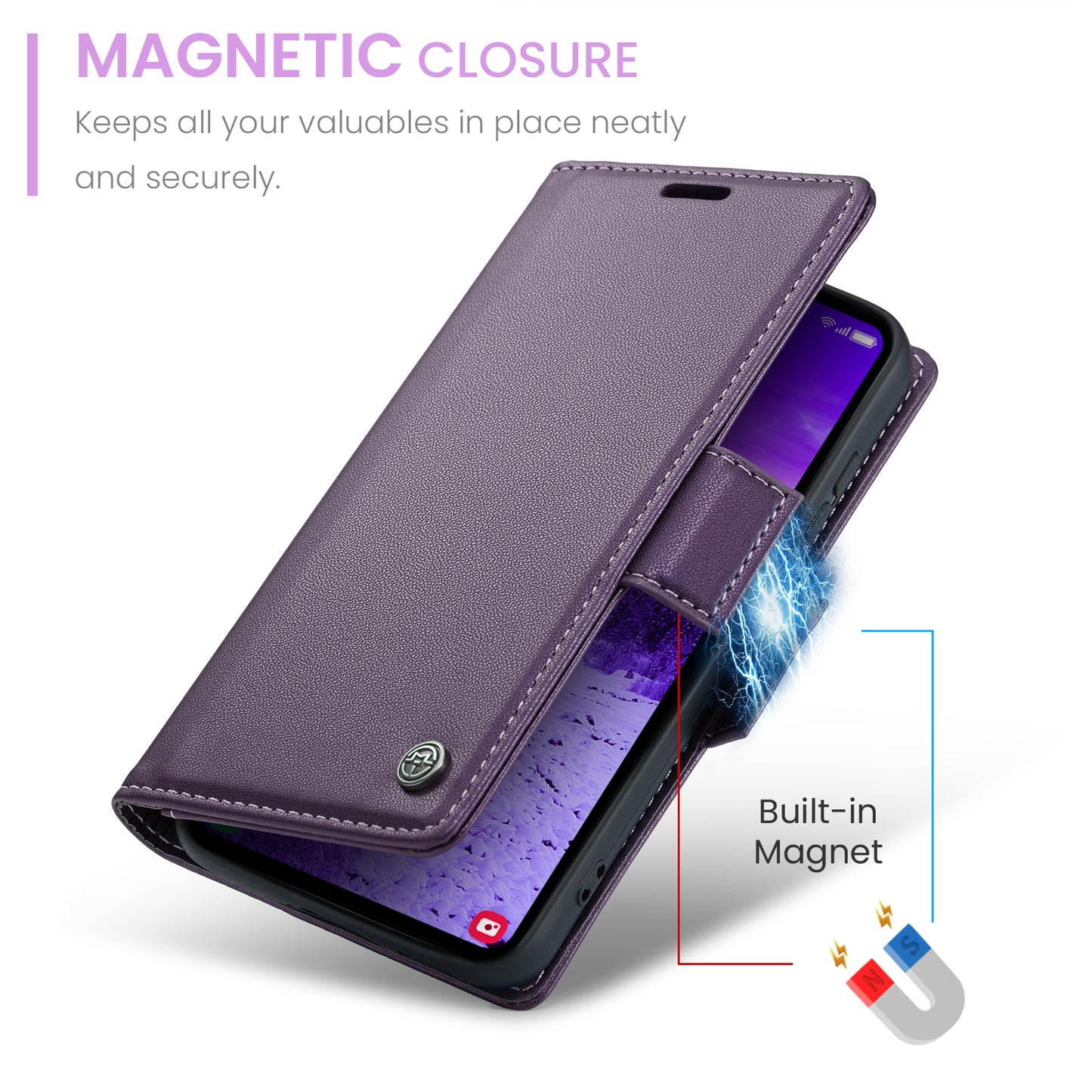 CASEME Butterfly Clasp Wallet Galaxy S24 FE Leather Case