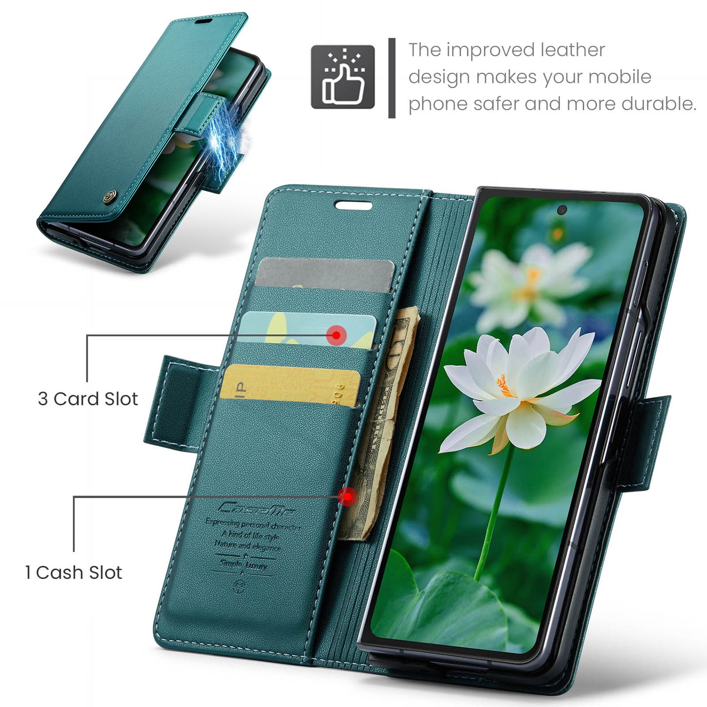 CASEME Butterfly Clasp Wallet Galaxy Z Fold6 Leather Case