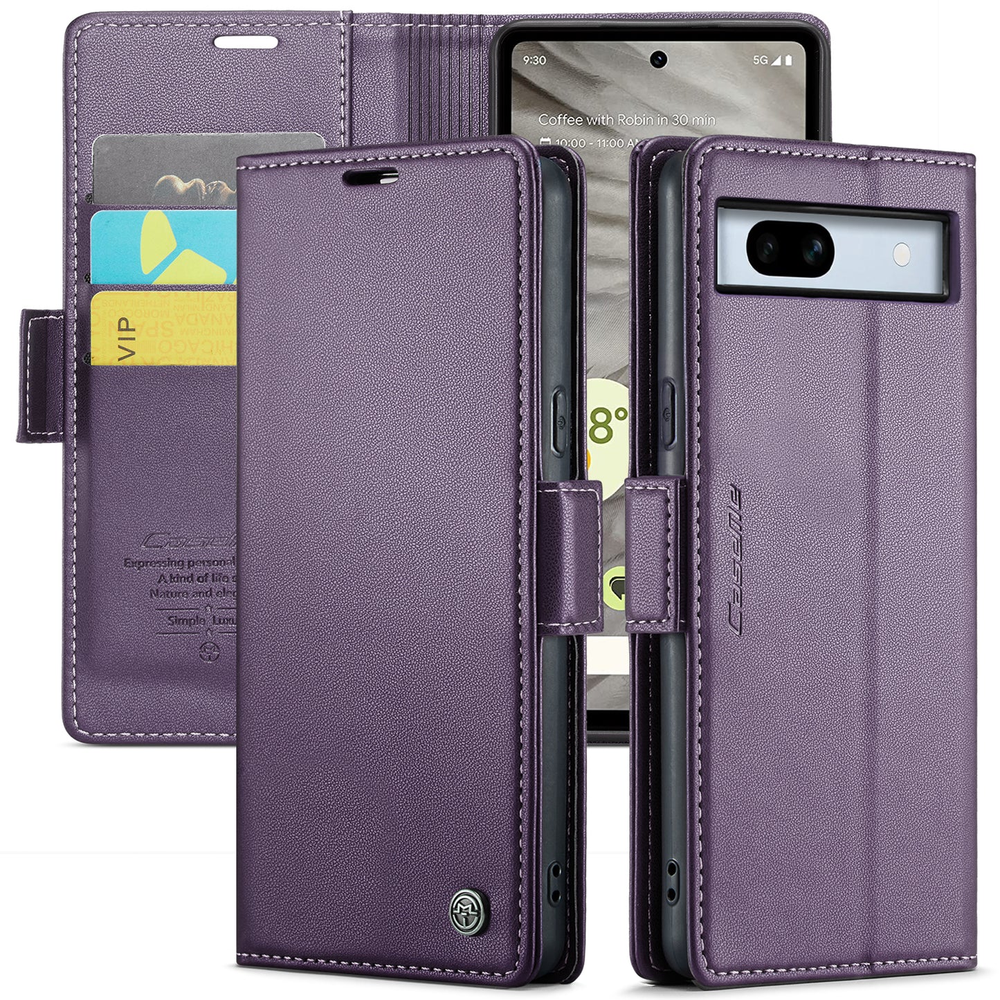 CASEME Butterfly Clasp Wallet Google Pixel 7A Leather Case