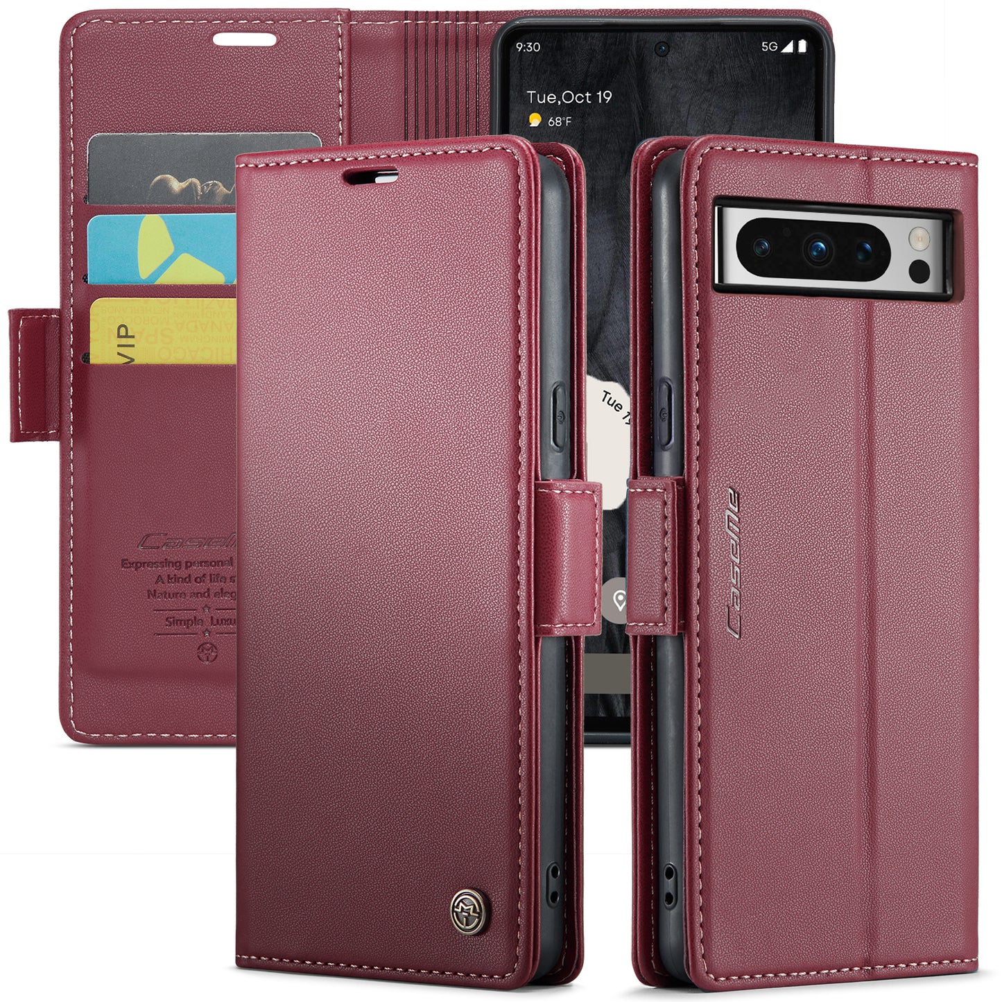 CASEME Butterfly Clasp Wallet Google Pixel 8 Pro Leather Case