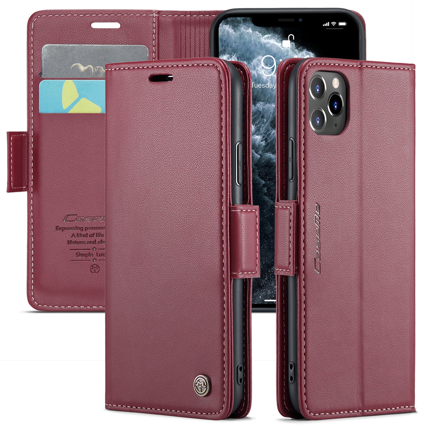 CASEME Butterfly Clasp Wallet iPhone 11 Pro Leather Case