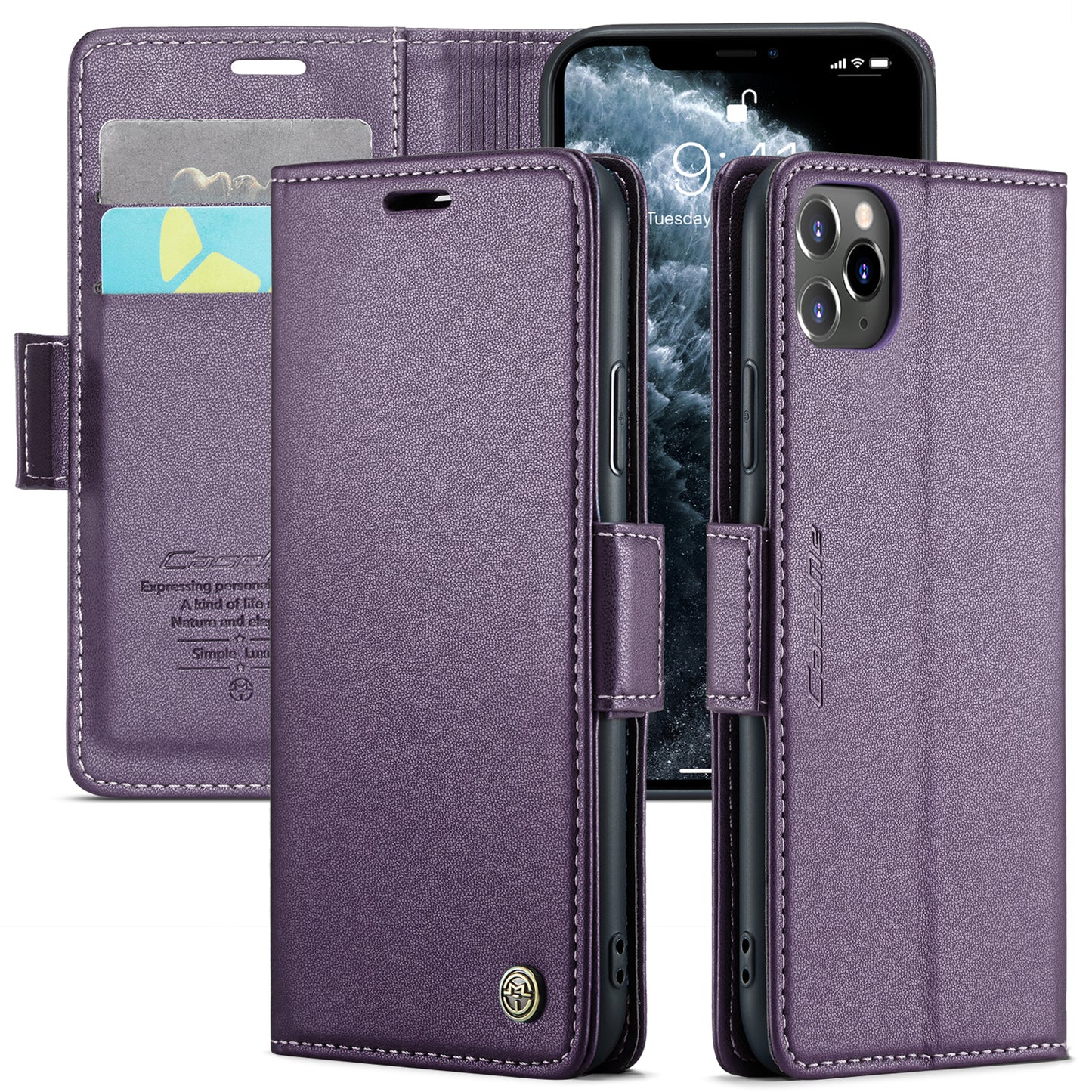 CASEME Butterfly Clasp Wallet iPhone 11 Pro Leather Case