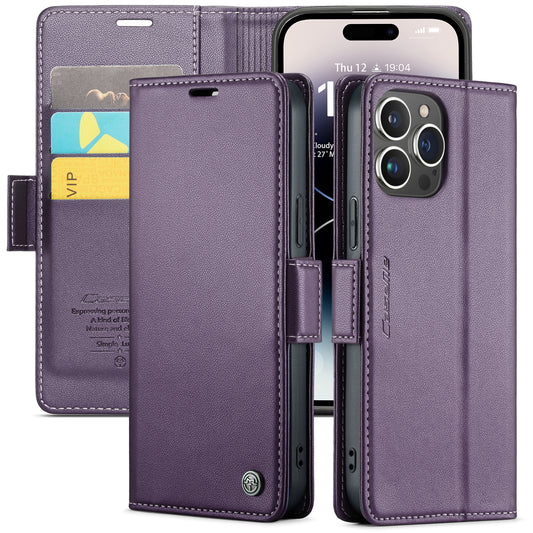 CASEME Butterfly Clasp Wallet iPhone 14 Pro Leather Case