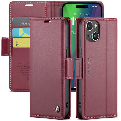 CASEME Butterfly Clasp Wallet iPhone 15 Plus Leather Case