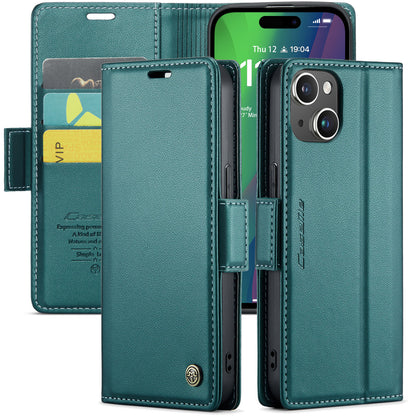 CASEME Butterfly Clasp Wallet iPhone 15 Plus Leather Case