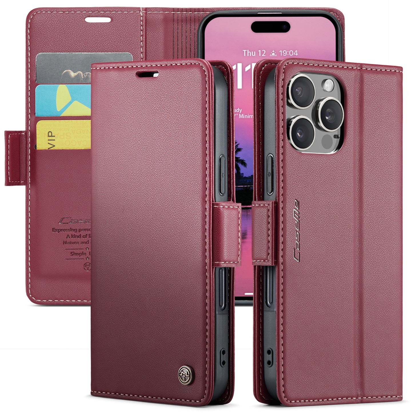 CASEME Butterfly Clasp Wallet iPhone 16 Pro Max Leather Case