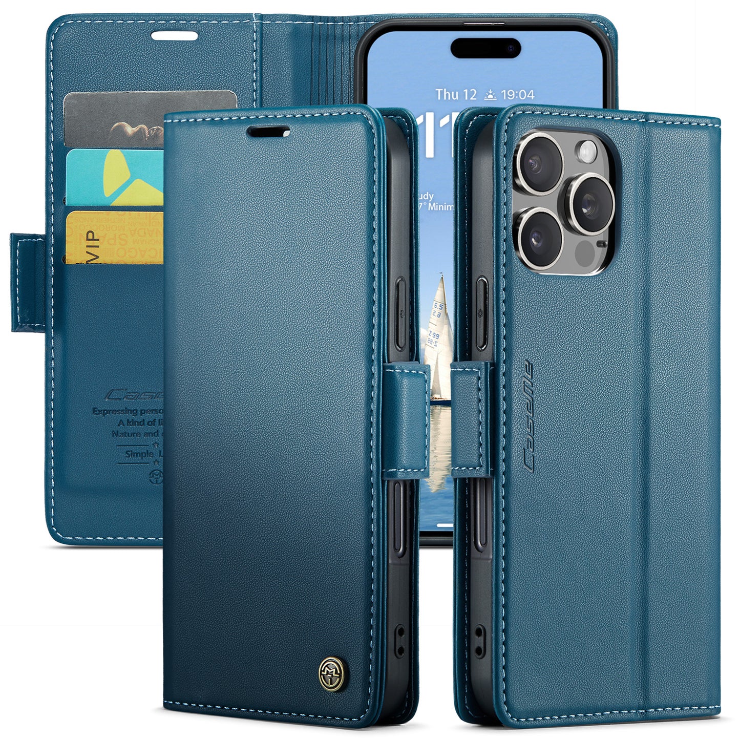 CASEME Butterfly Clasp Wallet iPhone 16 Pro Max Leather Case