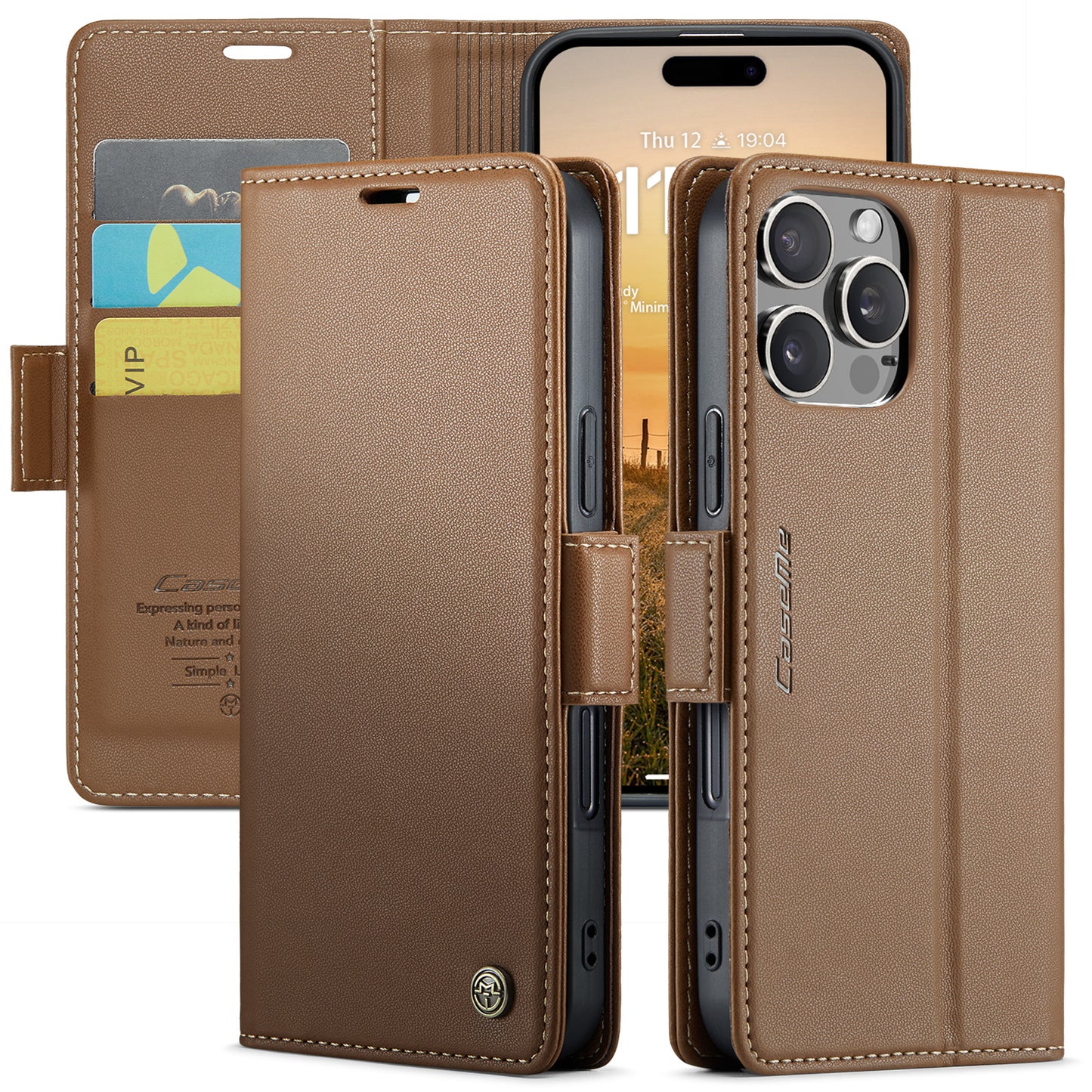 CASEME Butterfly Clasp Wallet iPhone 16 Pro Max Leather Case