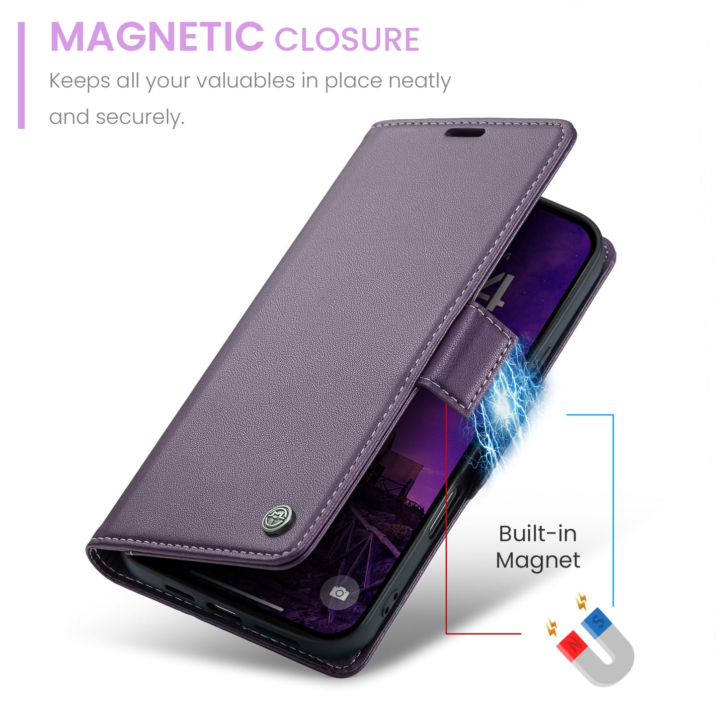 CASEME Butterfly Clasp Wallet iPhone 16 Pro Max Leather Case