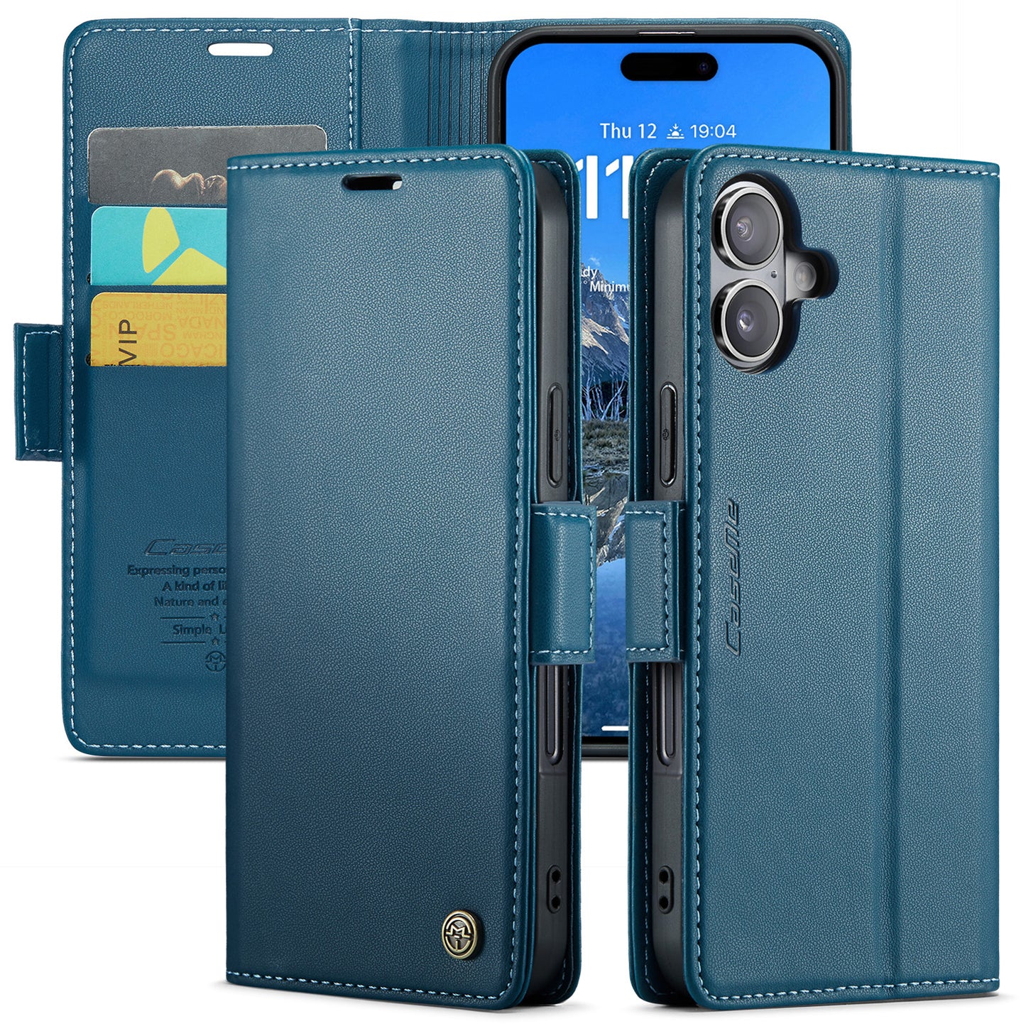 CASEME Butterfly Clasp Wallet iPhone 16 Plus Leather Case