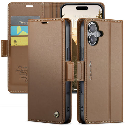 CASEME Butterfly Clasp Wallet iPhone 16 Plus Leather Case