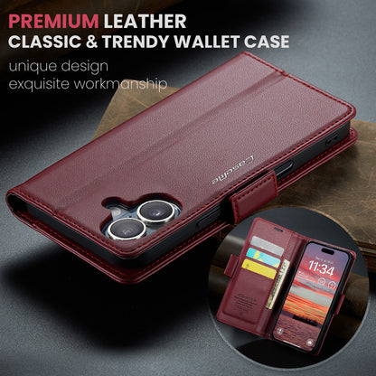 CASEME Butterfly Clasp Wallet iPhone 16 Plus Leather Case