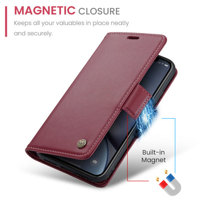 CASEME Butterfly Clasp Wallet iPhone XR Leather Case