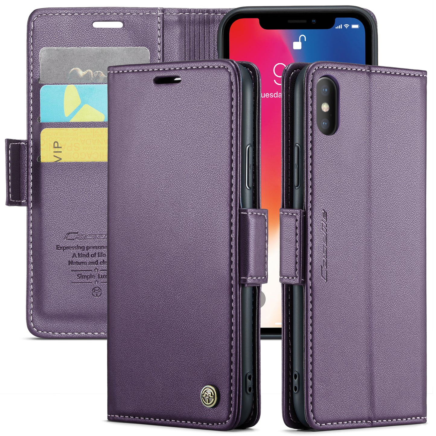 CASEME Butterfly Clasp Wallet iPhone Xs Max Leather Case