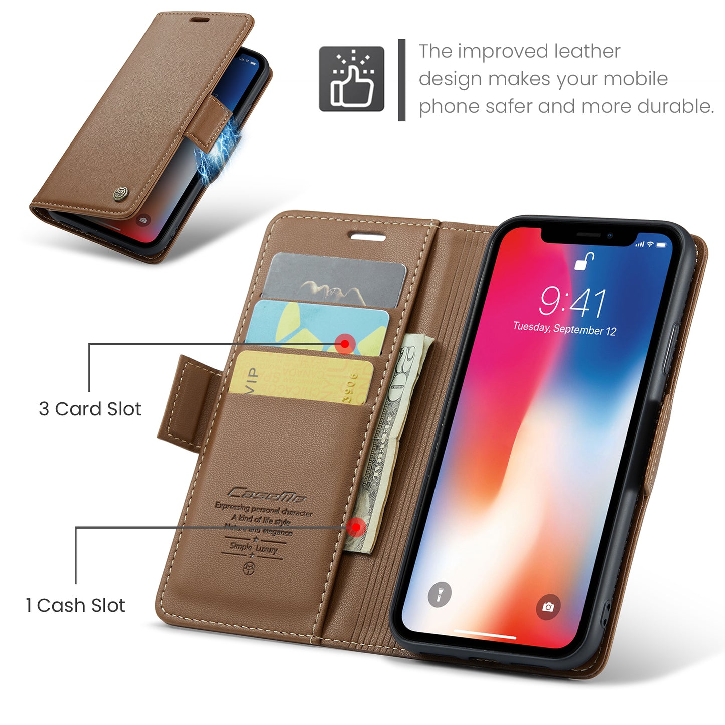 CASEME Butterfly Clasp Wallet iPhone Xs Max Leather Case