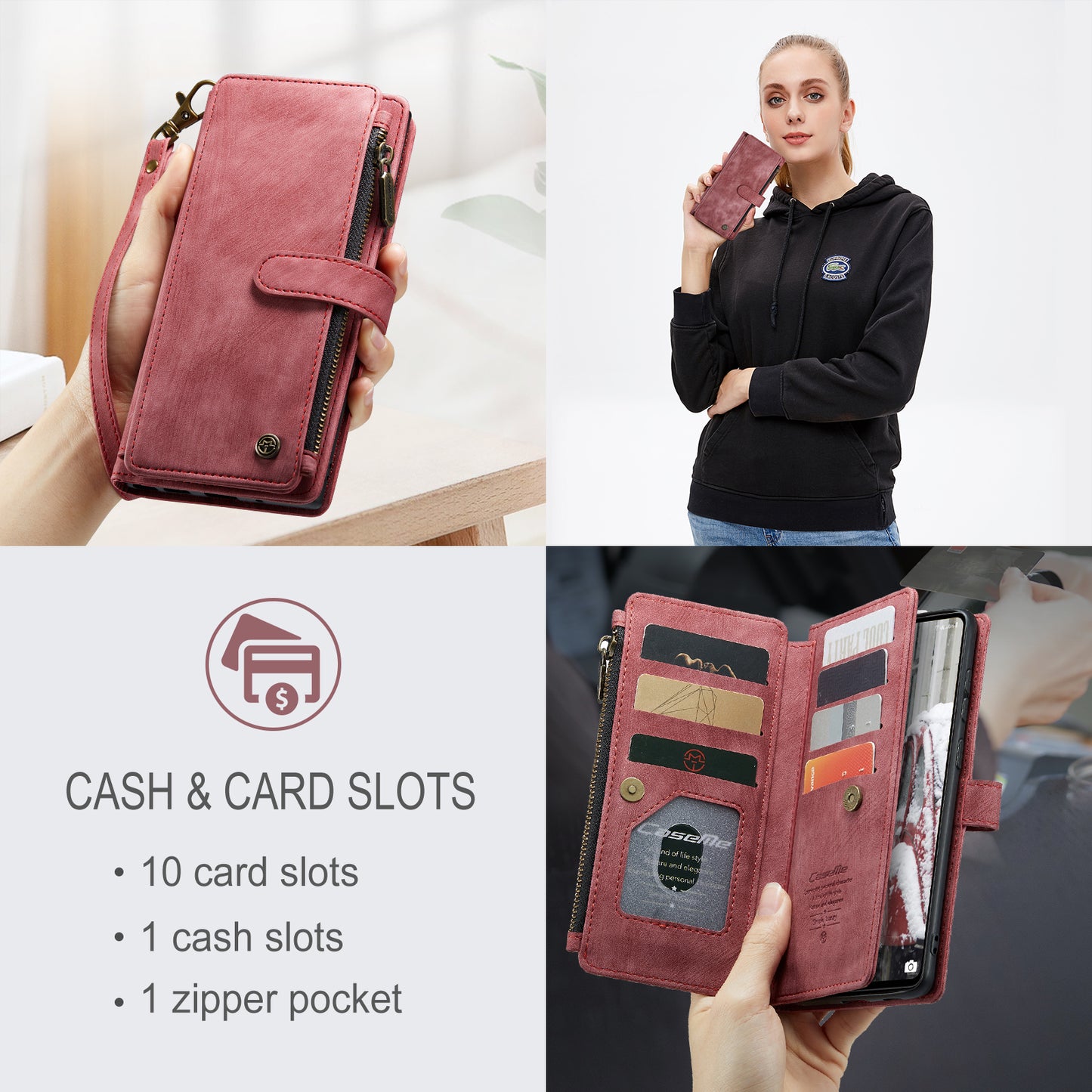 CASEME Multi-card Hand Strap Galaxy A53 Leather Case