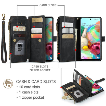 CASEME Multi-card Hand Strap Galaxy A71 Leather Case