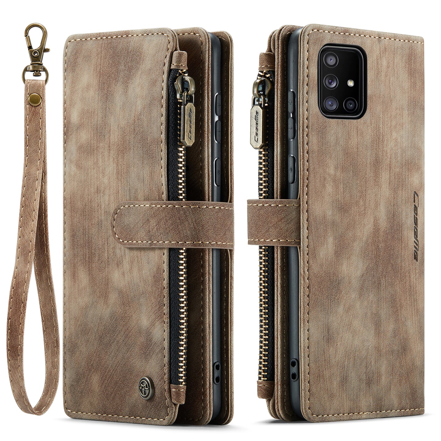 CASEME Multi-card Hand Strap Galaxy A71 Leather Case