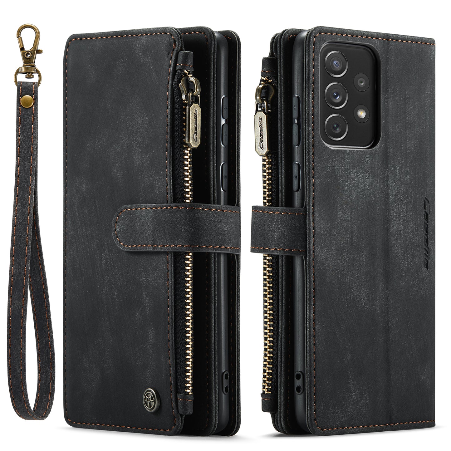 CASEME Multi-card Hand Strap Galaxy A72 Leather Case