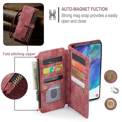 CASEME Multi-card Hand Strap Galaxy S21 FE Leather Case