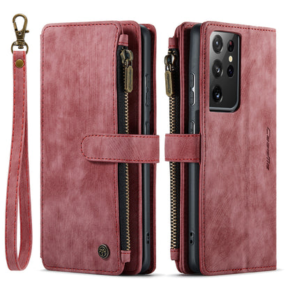 CASEME Multi-card Hand Strap Galaxy S21 Ultra Leather Case