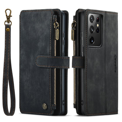 CASEME Multi-card Hand Strap Galaxy S21 Ultra Leather Case