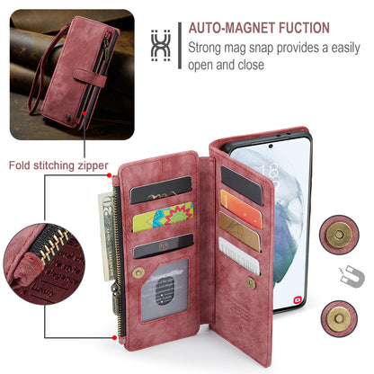 CASEME Multi-card Hand Strap Galaxy S21 Leather Case