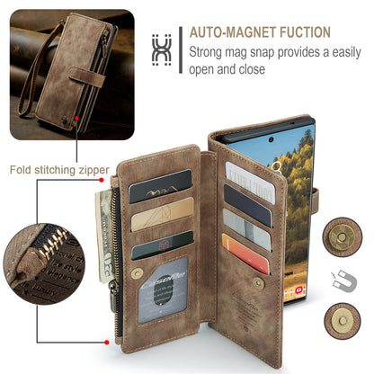 CASEME Multi-card Hand Strap Galaxy S22 Ultra Leather Case