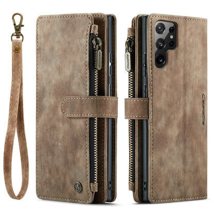 CASEME Multi-card Hand Strap Galaxy S22 Ultra Leather Case