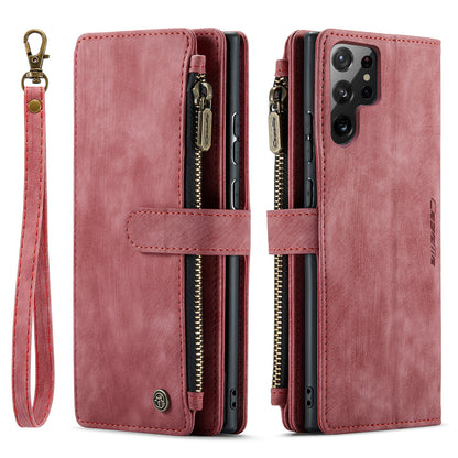 CASEME Multi-card Hand Strap Galaxy S22 Ultra Leather Case