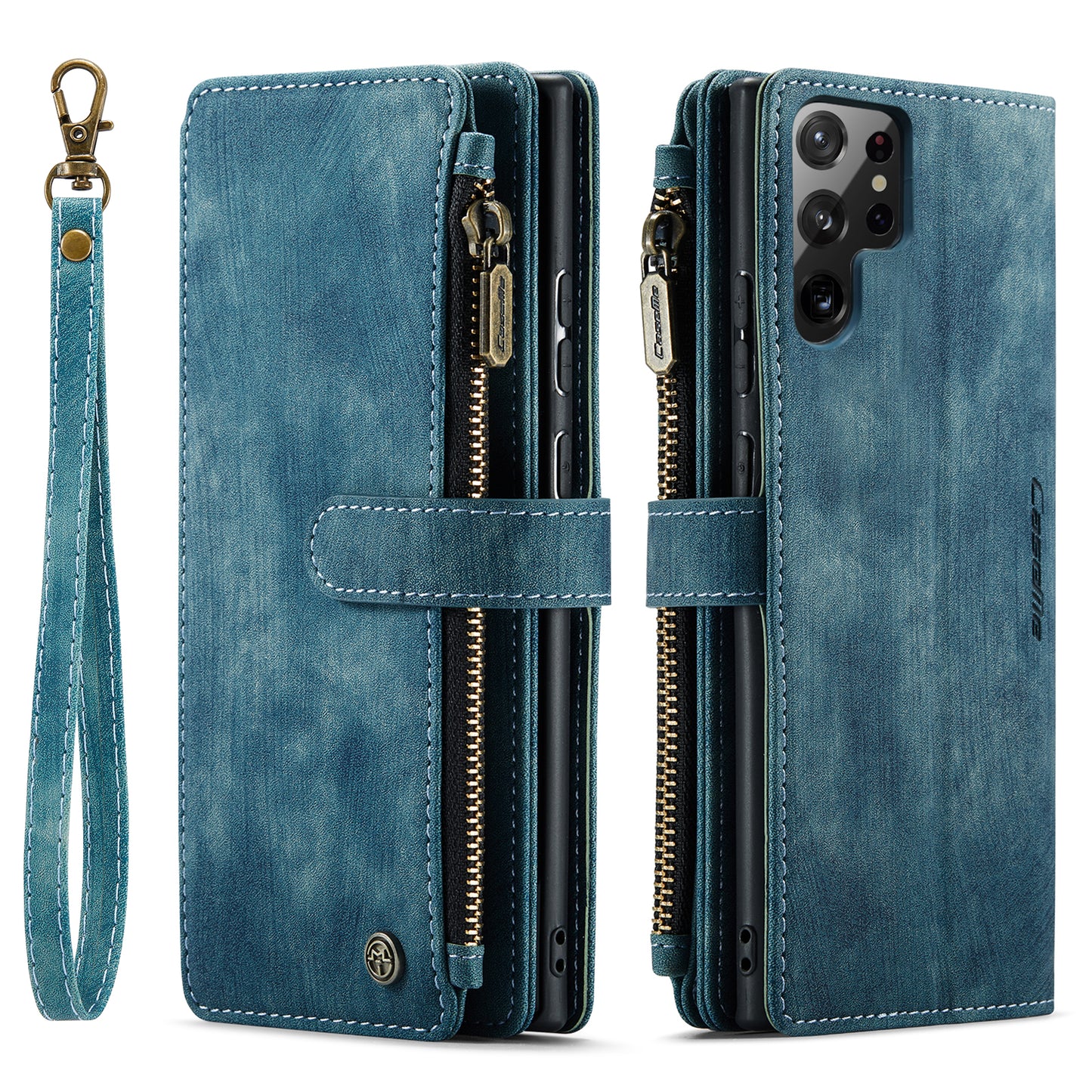 CASEME Multi-card Hand Strap Galaxy S22 Ultra Leather Case