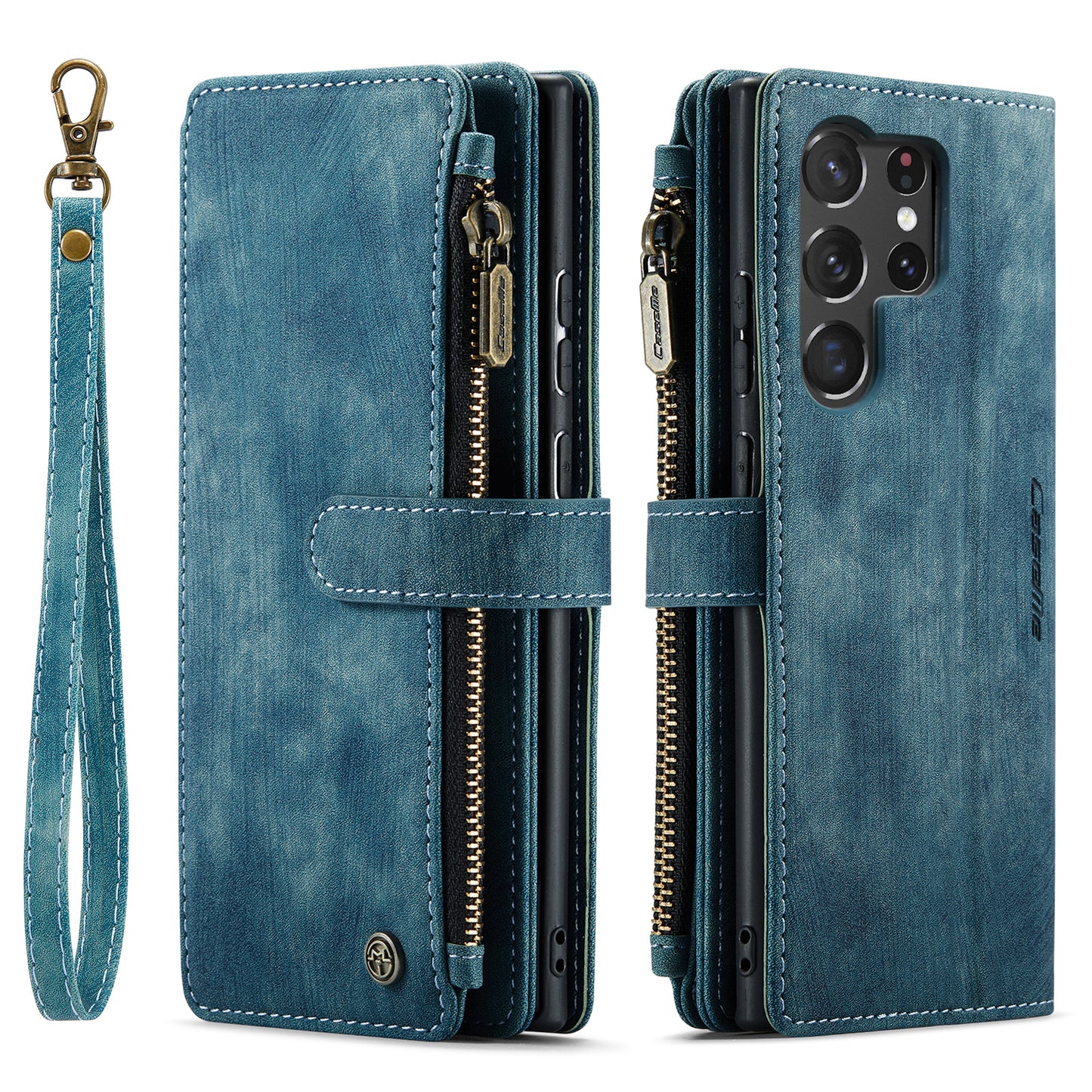 CASEME Multi-card Hand Strap Galaxy S23 Ultra Leather Case