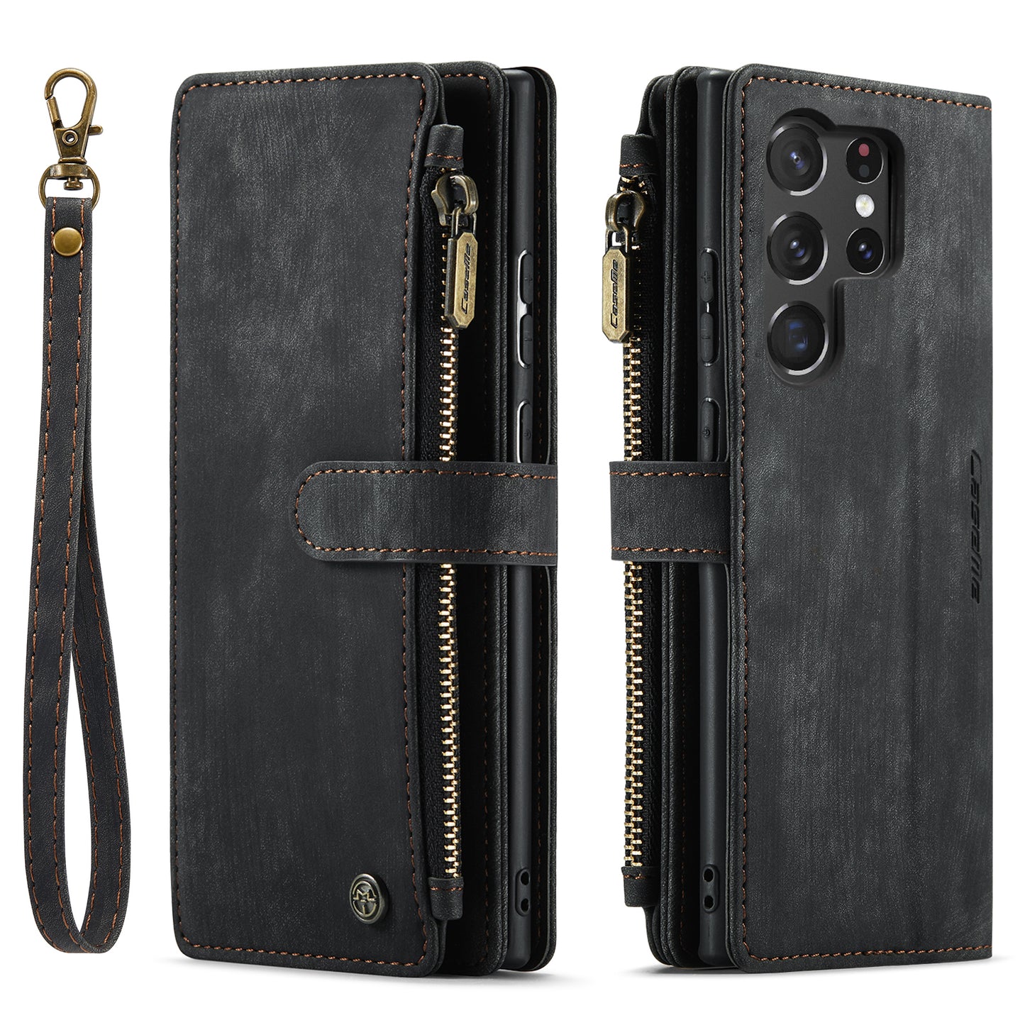 CASEME Multi-card Hand Strap Galaxy S23 Ultra Leather Case