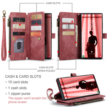 CASEME Multi-card Hand Strap Galaxy S23 Ultra Leather Case