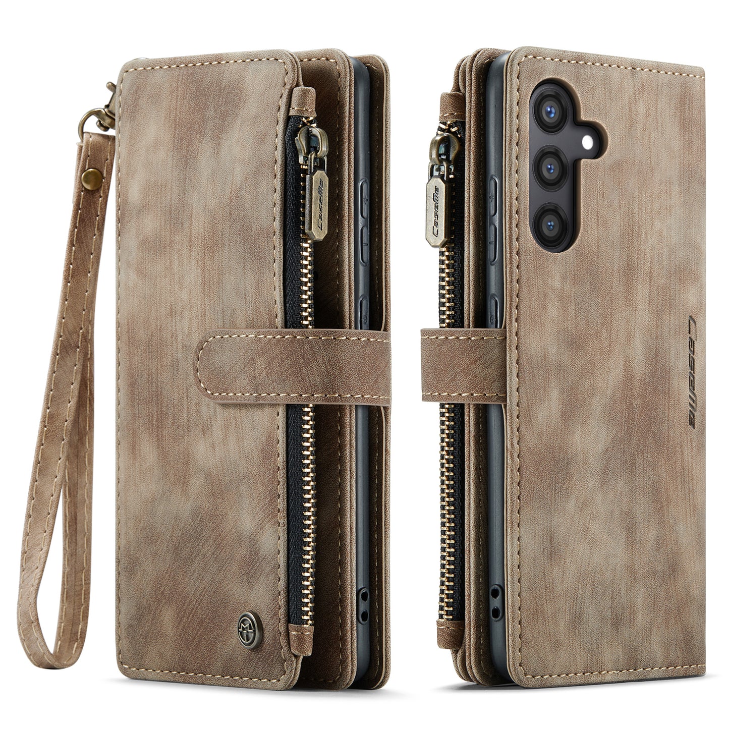 CASEME Multi-card Hand Strap Galaxy S24 FE Leather Case