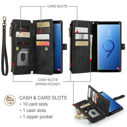 CASEME Multi-card Hand Strap Galaxy S9+ Leather Case