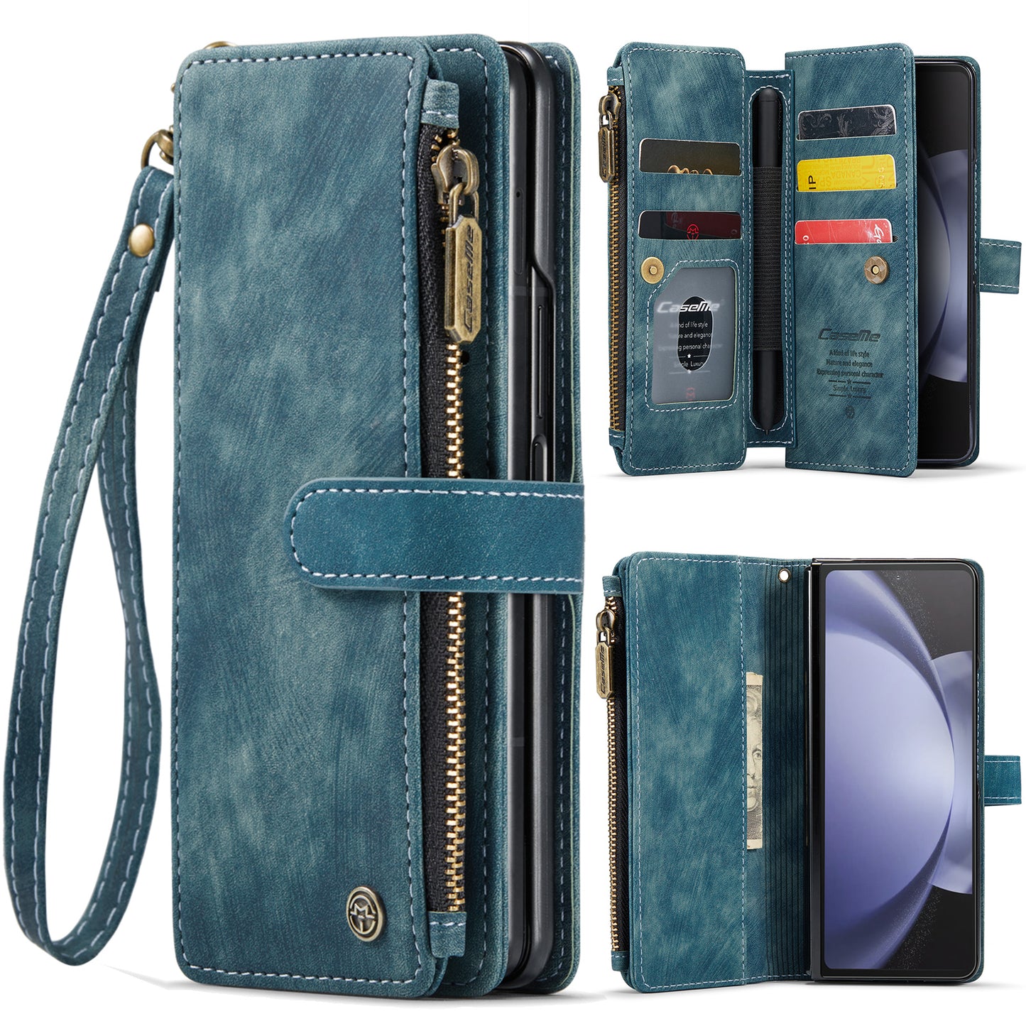 CASEME Multi-card Hand Strap Galaxy Z Fold5 Leather Case