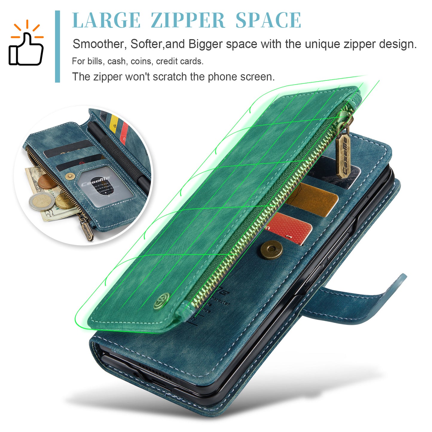 CASEME Multi-card Hand Strap Galaxy Z Fold6 Leather Case